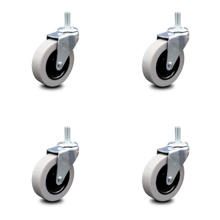 Service Caster 3 Inch Thermoplastic Rubber Wheel 3/8 Inch Threaded Stem Caster SCC, 4PK SCC-TS05S310-TPRS-381615-4